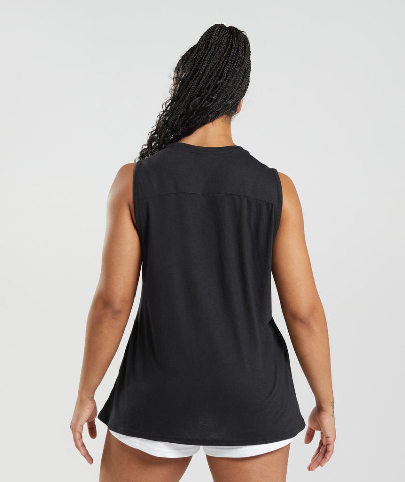 Women's Gymshark Legacy Tanks Black | NZ 0EHPUC